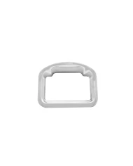 (CARD) CHROME PLASTIC PETERBILT GLOVE BOX AMERICAN CLASS EMBLEM BEZEL W/ VISOR