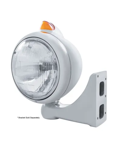 UP32620-Chrome Guide 682-C Headlight H6024 & Original Style LED Signal - Amber Lens