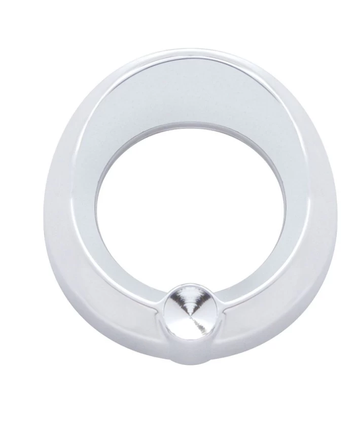 (CARD) CHROME PLASTIC UNIVERSAL SMALL GAUGE COVER W/ VISOR & DIAMOND - INDENT (CARD) CHROME PLASTIC UNIVERSAL SMALL GAUGE COVER W/ VISOR & DIAMOND - INDENT