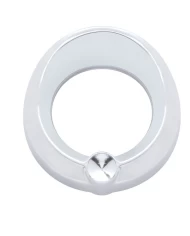 (CARD) CHROME PLASTIC UNIVERSAL SMALL GAUGE COVER W/ VISOR & DIAMOND - INDENT