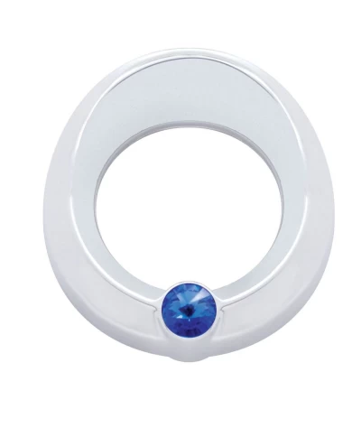 (CARD) CHROME PLASTIC UNIVERSAL SMALL GAUGE COVER W/ VISOR & DIAMOND - BLUE (CARD) CHROME PLASTIC UNIVERSAL SMALL GAUGE COVER W/ VISOR & DIAMOND - BLUE