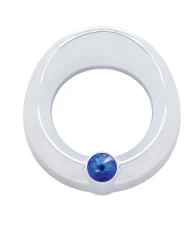 (CARD) CHROME PLASTIC UNIVERSAL SMALL GAUGE COVER W/ VISOR & DIAMOND - BLUE