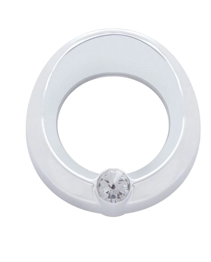 (CARD) CHROME PLASTIC UNIVERSAL SMALL GAUGE COVER W/ VISOR & DIAMOND - CLEAR