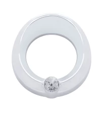 (CARD) CHROME PLASTIC UNIVERSAL SMALL GAUGE COVER W/ VISOR & DIAMOND - CLEAR