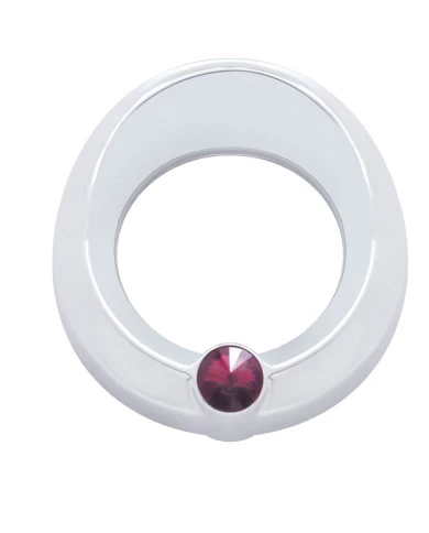 (CARD) CHROME PLASTIC UNIVERSAL SMALL GAUGE COVER W/ VISOR & DIAMOND - PURPLE (CARD) CHROME PLASTIC UNIVERSAL SMALL GAUGE COVER W/ VISOR & DIAMOND - PURPLE