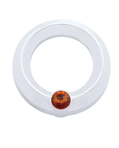 (CARD) CHROME PLASTIC UNIVERSAL SMALL GAUGE COVER W/ DIAMOND - AMBER (CARD) CHROME PLASTIC UNIVERSAL SMALL GAUGE COVER W/ DIAMOND - AMBER