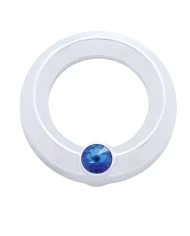 (CARD) CHROME PLASTIC UNIVERSAL SMALL GAUGE COVER W/ DIAMOND - BLUE