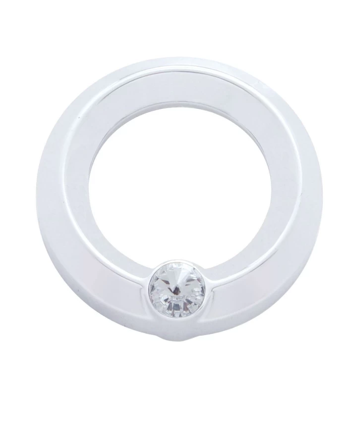 (CARD) CHROME PLASTIC UNIVERSAL SMALL GAUGE COVER W/ DIAMOND - CLEAR