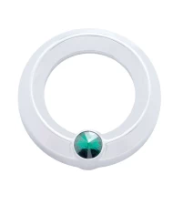 (CARD) CHROME PLASTIC UNIVERSAL SMALL GAUGE COVER W/ DIAMOND - GREEN