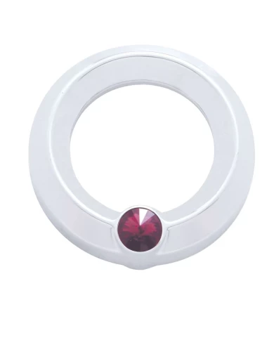 (CARD) CHROME PLASTIC UNIVERSAL SMALL GAUGE COVER W/ DIAMOND - PURPLE (CARD) CHROME PLASTIC UNIVERSAL SMALL GAUGE COVER W/ DIAMOND - PURPLE