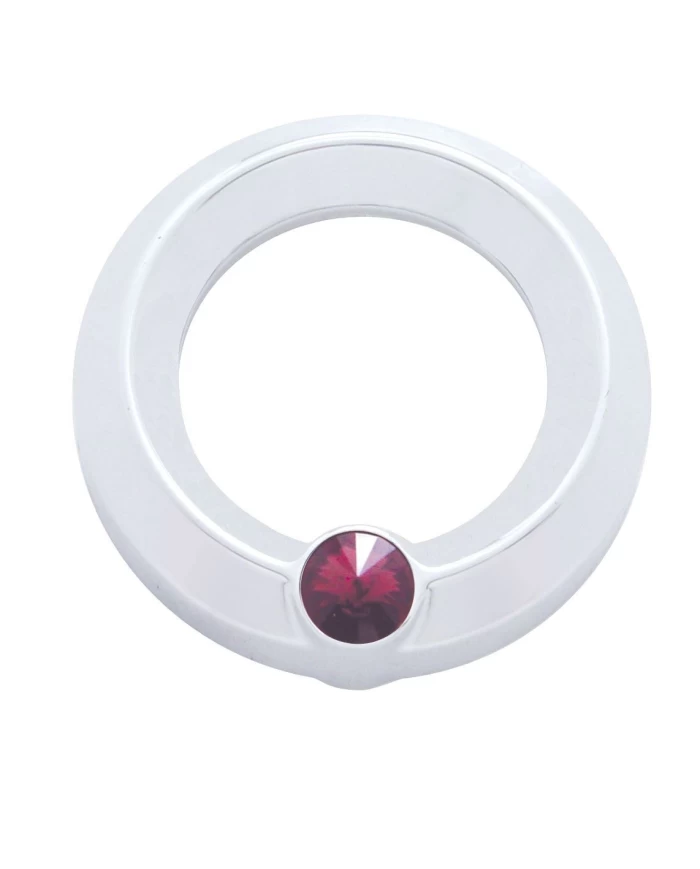 (CARD) CHROME PLASTIC UNIVERSAL SMALL GAUGE COVER W/ DIAMOND - PURPLE