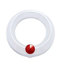 (CARD) CHROME PLASTIC UNIVERSAL SMALL GAUGE COVER W/ DIAMOND - RED