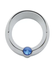 (CARD) CHROME PLASTIC FREIGHTLINER SMALL GAUGE COVER W/ VISOR & DIAMOND - BLUE