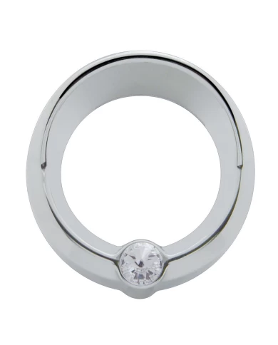 (CARD) CHROME PLASTIC FREIGHTLINER SMALL GAUGE COVER W/ VISOR & DIAMOND - CLEAR (CARD) CHROME PLASTIC FREIGHTLINER SMALL GAUGE COVER W/ VISOR & DIAMOND - CLEAR