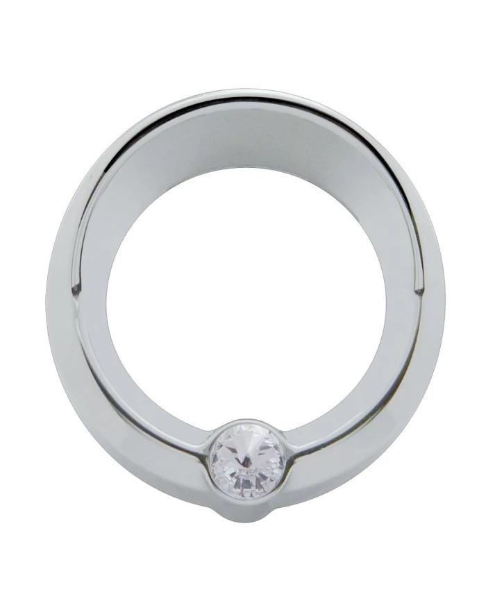 (CARD) CHROME PLASTIC FREIGHTLINER SMALL GAUGE COVER W/ VISOR & DIAMOND - CLEAR