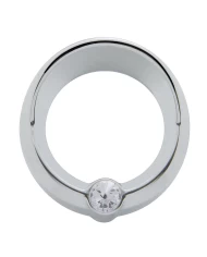 (CARD) CHROME PLASTIC FREIGHTLINER SMALL GAUGE COVER W/ VISOR & DIAMOND - CLEAR