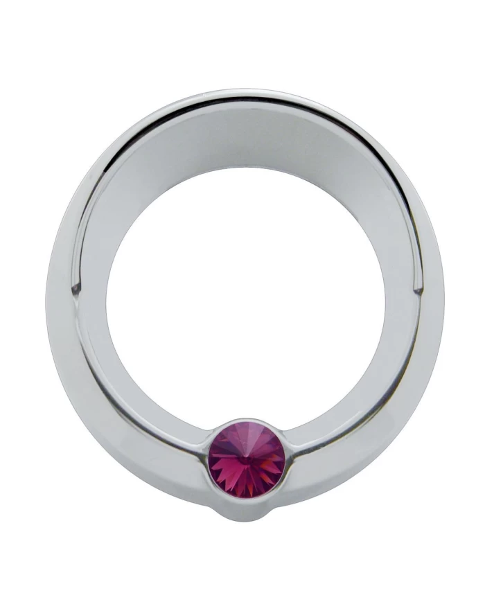 (CARD) CHROME PLASTIC FREIGHTLINER SMALL GAUGE COVER W/ VISOR & DIAMOND - PURPLE