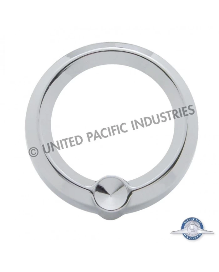 (BULK) CHROME PLASTIC FREIGHTLINER SMALL GAUGE COVER W/ DIAMOND - INDENT