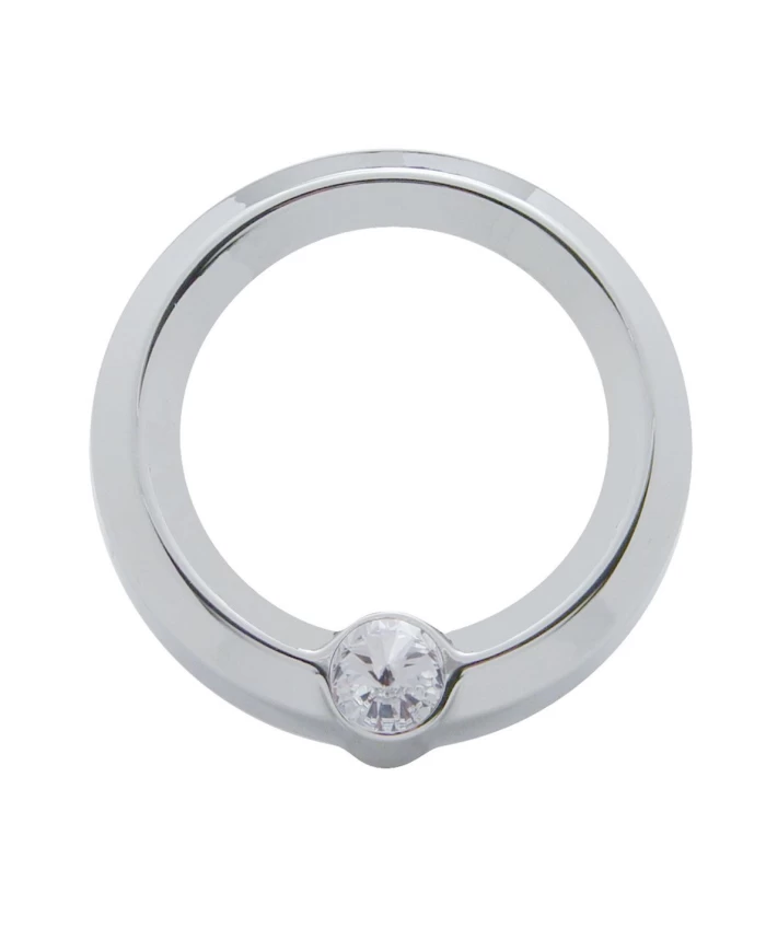 (CARD) CHROME PLASTIC FREIGHTLINER SMALL GAUGE COVER W/ DIAMOND - CLEAR