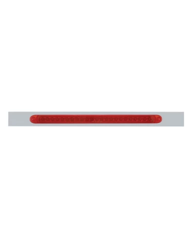 (BULK) CHROME TOP MUD FLAP PLATE W/ 23 RED LED 17 1/4" REFLECTOR LIGHT BAR - RED LENS (BULK) CHROME TOP MUD FLAP PLATE W/ 23 RED LED 17 1/4" REFLECTOR LIGHT BAR - RED LENS