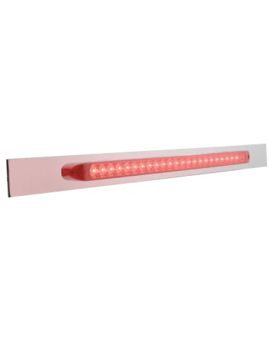 (BULK) CHROME TOP MUD FLAP PLATE W/ 23 RED LED 17 1/4" REFLECTOR LIGHT BAR - RED LENS (BULK) CHROME TOP MUD FLAP PLATE W/ 23 RED LED 17 1/4" REFLECTOR LIGHT BAR - RED LENS