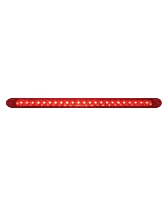 (BULK) CHROME TOP MUD FLAP PLATE W/ 23 RED LED 17 1/4" REFLECTOR LIGHT BAR - RED LENS (BULK) CHROME TOP MUD FLAP PLATE W/ 23 RED LED 17 1/4" REFLECTOR LIGHT BAR - RED LENS