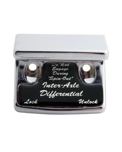 (CARD) CHROME PLASTIC FREIGHTLINER SWITCH GUARD W/ GLOSSY AXLE-DIFFERENTIAL STICKER - BLACK (CARD) CHROME PLASTIC FREIGHTLINER SWITCH GUARD W/ GLOSSY AXLE-DIFFERENTIAL STICKER - BLACK