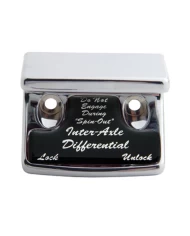 (CARD) CHROME PLASTIC FREIGHTLINER SWITCH GUARD W/ GLOSSY AXLE-DIFFERENTIAL STICKER - BLACK