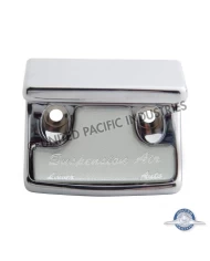 (CARD) CHROME PLASTIC FREIGHTLINER SWITCH GUARD W/ GLOSSY SUSPENSION AIR STICKER - SILVER