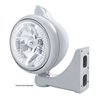 UP32629-Chrome Guide 682-C Headlight H4 With White LED & Original Style LED Signal - Clear Lens