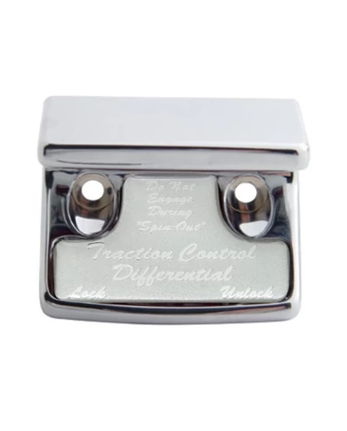 (CARD) CHROME PLASTIC FREIGHTLINER SWITCH GUARD W/ GLOSSY TRACTION CONTROL DIFFERENTIAL STICKER - SILVER (CARD) CHROME PLASTIC FREIGHTLINER SWITCH GUARD W/ GLOSSY TRACTION CONTROL DIFFERENTIAL STICKER - SILVER
