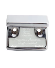 (CARD) CHROME PLASTIC FREIGHTLINER SWITCH GUARD W/ GLOSSY TRACTION CONTROL DIFFERENTIAL STICKER - SILVER