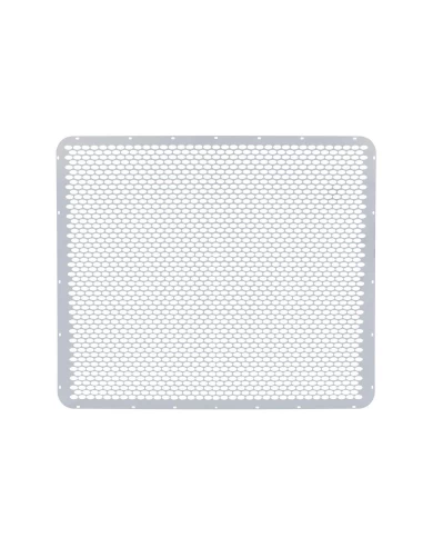 (BOX) PETERBILT EXTENDED HOOD STAINLESS STEEL GRILL - ALTERNATING OVAL HOLE PATTERN (BOX) PETERBILT EXTENDED HOOD STAINLESS STEEL GRILL - ALTERNATING OVAL HOLE PATTERN