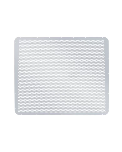 (BOX) PETERBILT EXTENDED HOOD STAINLESS STEEL GRILL - ALTERNATING ROUND HOLE PATTERN (BOX) PETERBILT EXTENDED HOOD STAINLESS STEEL GRILL - ALTERNATING ROUND HOLE PATTERN