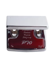 (CARD) CHROME PLASTIC FREIGHTLINER SWITCH GUARD W/ GLOSSY PTO STICKER - RED (CARD) CHROME PLASTIC FREIGHTLINER SWITCH GUARD W/ GLOSSY PTO STICKER - RED