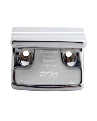 (CARD) CHROME PLASTIC FREIGHTLINER SWITCH GUARD W/ GLOSSY PTO STICKER - SILVER (CARD) CHROME PLASTIC FREIGHTLINER SWITCH GUARD W/ GLOSSY PTO STICKER - SILVER