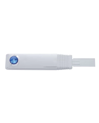 (CARD) CHROME PLASTIC TURN SIGNAL LEVER COVER W/ DIAMOND - BLUE (CARD) CHROME PLASTIC TURN SIGNAL LEVER COVER W/ DIAMOND - BLUE