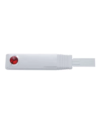 (CARD) CHROME PLASTIC TURN SIGNAL LEVER COVER W/ DIAMOND - RED (CARD) CHROME PLASTIC TURN SIGNAL LEVER COVER W/ DIAMOND - RED