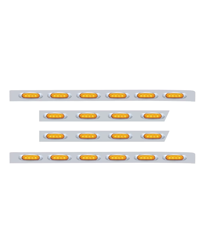 (BULK) S.S. PB 63ö SLEEPER LIGHT PANEL W/ TWENTY 4 AMBER LED REFLECTOR MARKER LIGHT - AMBER LENS
