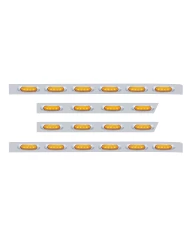 (BULK) S.S. PB 63ö SLEEPER LIGHT PANEL W/ TWENTY 4 AMBER LED REFLECTOR MARKER LIGHT - AMBER LENS