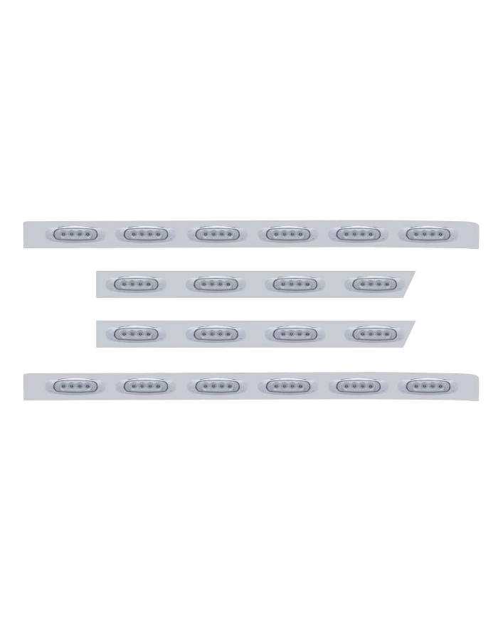 (BULK) S.S. PB 63ö SLEEPER LIGHT PANEL W/ TWENTY 4 AMBER LED REFLECTOR MARKER LIGHT - CLEAR LENS