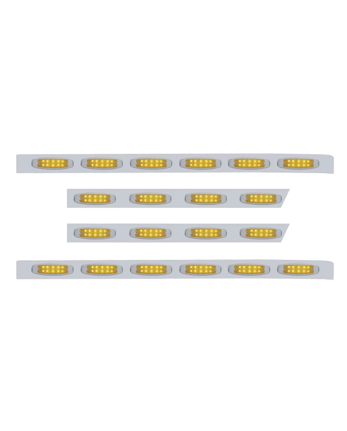 (BULK) S.S. PB 63ö SLEEPER LIGHT PANEL W/ TWENTY 10 AMBER LED REFLECTOR MARKER LIGHT - AMBER LENS