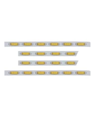 (BULK) S.S. PB 63ö SLEEPER LIGHT PANEL W/ TWENTY 10 AMBER LED REFLECTOR MARKER LIGHT - AMBER LENS