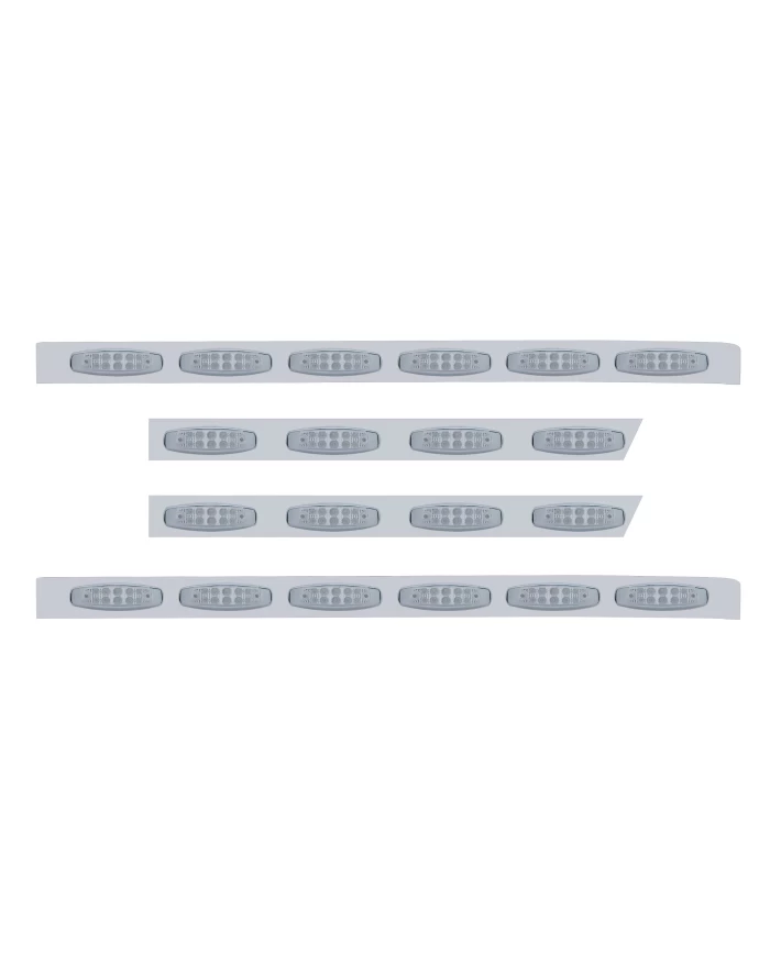 (BULK) S.S. PB 63ö SLEEPER LIGHT PANEL W/ TWENTY 10 AMBER LED REFLECTOR MARKER LIGHT - CLEAR LENS