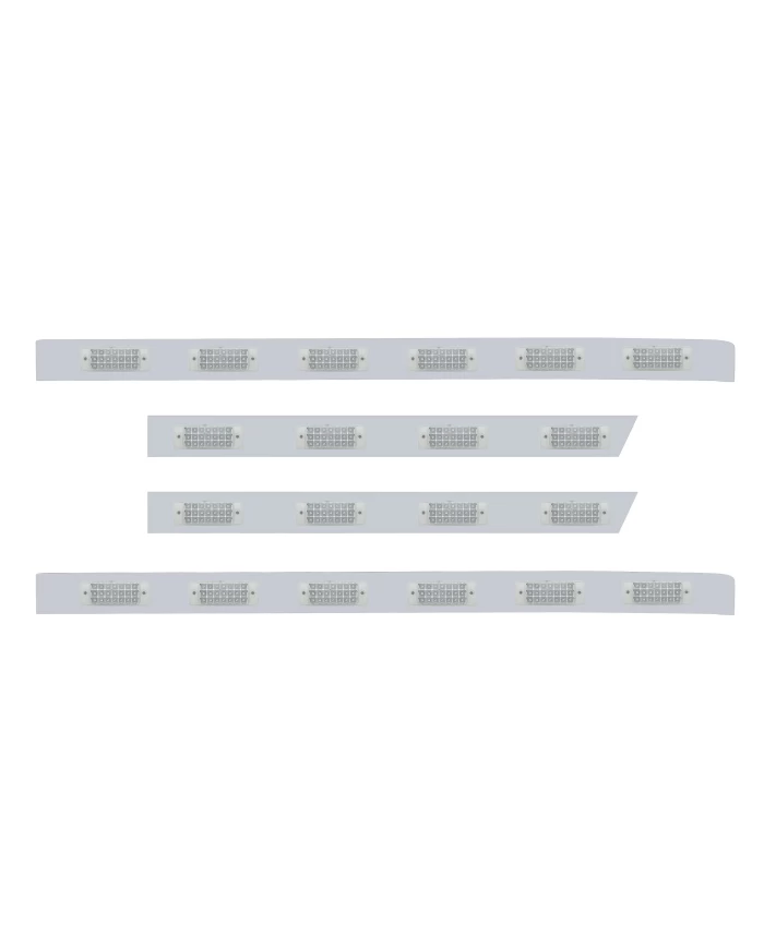 (BULK) S.S. PB 63ö SLEEPER LIGHT PANEL W/ TWENTY 21 AMBER LED RECT REFLECTOR MARKER LIGHT - CLEAR LENS