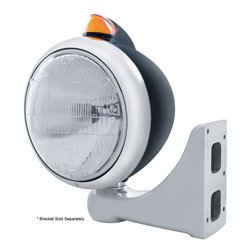 UP32634-Black Guide 682-C Headlight 6014 & Original Style LED Signal - Amber Lens
