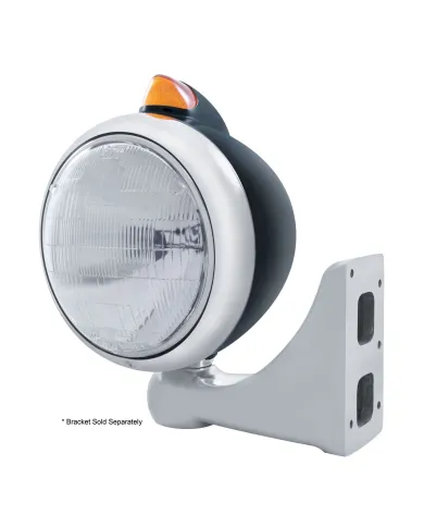 UP32634-Black Guide 682-C Headlight 6014 & Original Style LED Signal - Amber Lens