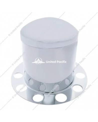 UP21213-Stainless Dome Rear Axle Cover 3PC Kit w/ 1 1/2" Nut Cover - Aluminum Wheel UP21213-Stainless Dome Rear Axle Cover 3PC Kit w/ 1 1/2" Nut Cover - Aluminum Wheel