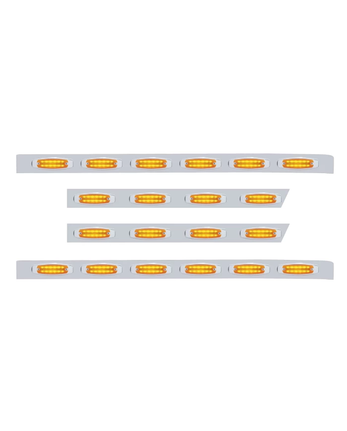 (BULK) S.S. PB 63ö SLEEPER LIGHT PANEL W/ TWENTY 12 AMBER LED RECTANGULAR MARKER LIGHT - AMBER LENS (BULK) S.S. PB 63ö SLEEPER LIGHT PANEL W/ TWENTY 12 AMBER LED RECTANGULAR MARKER LIGHT - AMBER LENS