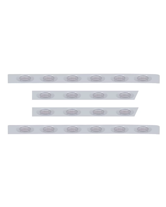 (BULK) S.S. PB 63ö SLEEPER LIGHT PANEL W/ TWENTY 16 AMBER LED "PHAMTOM I" MARKER LIGHT - CLEAR LENS